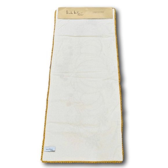 Nicole Miller Table Runner Beaded Embroidered Pumpkins Thanksgiving Fall Autumn - Picture 2 of 2